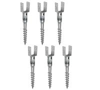 6 Pcs x Ground Screw Anchor Galvanised Screw in Fence Pergola Post Holder Support Base with Square Bracket Drive Down Spike (120mm x 865mm)