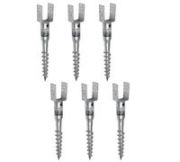 6 Pcs x Ground Screw Anchor Galvanised Screw in Fence Pergola Post Holder Support Base with Square Bracket Drive Down Spike (80mm x 685mm)