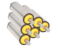 6 Pcs Yellow Nylon End Caps for 16-28" Unpowered Conveyor Rollers, D-60mm/2.4", L-650mm/25.6" - Stainless Steel Replacement Parts for Farm & Logistics Use