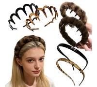 6 Pcs Zig Zag Headbands, U Shape Fashion Headband, Plastic Zigzag Tooth Comb Hair Band, Non-Slip Headwear Hair Hoop Accessory for Women Men Girls