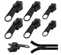 6 Pcs Zipper Pull Replacement, Zip Slider Repair Kit 3 Sizes Extension & Fixing Pulls Rescue Removable Zip Puller Universal Instant Zippers Rescue Fix for #3#5#8 Zipper Luggage Clothing Jeans Backpack