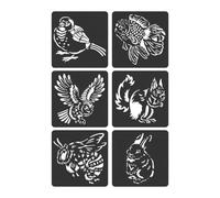 6 Pcs Zoos Theme Stencils Template Drawing Hollow Out Painting Animal for Art Projects Zoos Theme Art Templates