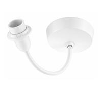 6″ Pendant Light Set with B22 Bayonet Lamp Holder - White Ceiling Rose & Cable Entry - 6A Pre-Wired Lighting Fitting