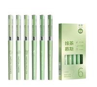 6 pens/box -0.5mm student direct liquid ballpoint pen gradual change green pen barrel large capacity neutral pen - matcha mousse 6 pens/box -0.5mm