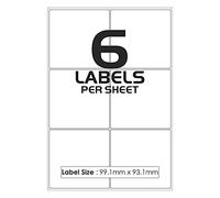 6 Per Page/Sheet, 10 Sheets (60 Sticky Label), iSOUL White Blank Matt Self-Adhesive A4 Address Shipping Labels Stickers, Laser Inkjet Compatible L7166/J8166 Printer Paper, 99.1 X 93.1 mm JAM Free