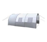 6-Person Camping Tunnel Tent Grey 350x480x206cm with Carry Bag | 1500mm Waterproof, 50+ UV Protection, 3D Mesh Windows, Portable Family Camping Tent for Hiking & Travel