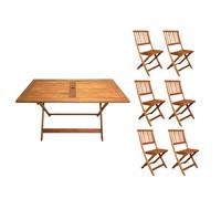 6 Person Folding Wooden Garden Dining Table Chairs Set Samuel Alexander Brown 6 Person