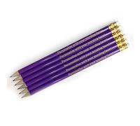 6 Personalised Upload Your Own Wording HB Graphite Childrens Pupils Colleagues Name Phrase Gift Pencils Primary Teaching Services (Purple)