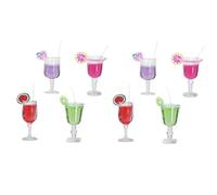 6-Piece 1:12 Scale Mini Bar Set - Hyper-Realistic Resin Wine & Cocktail Bottles for Dollhouse Kitchens, Architectural Models & Photography Props