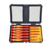 6-Piece 1000V Insulated Screwdriver Set with Magnetic Tips for Electricians - PP+TPR Non-Slip Handles, Rust-Resistant Blackened,