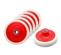 6 Piece 4“ Round Grinding Wool Felt Buffing Pad Polishing Wheel for Metal Mirror Glass Jewelry Surface M14 Angle Grinder
