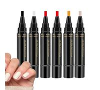 6 Piece 8ML Precise Long Lasting Quick Dry Beauty Nail Paint Tool Nail Pens for Girls | Vibrant Manicure Polisĥ Pen for Women Teens Mothers Practice Salon Home Party Holiday Halloween Wedding
