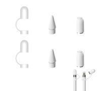6 Piece Accessory Set for 1st & 2nd Generation, Magnetic Cap, Replacement Tips and Silicone Anti-Lost Holder, Tip & Lid Replacement Set, White