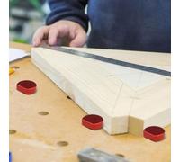 6-Piece Aluminum Alloy Woodworking Bench Clamp Jaws for 19/20mm Dog Hole Workbenches with Thin-Profile Design for Secure Workpiece Fi(19MM red)