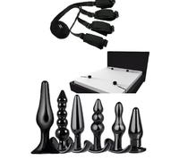 6-Piece Anal Plug Set & Adjustable Bed Restraint Kit - Beginner-Friendly Silicone Butt Plugs & Bondage Restraints for Couples - Body-Safe, Soft & Flexible Training Kit - Discreet, Adjustable & Comfort