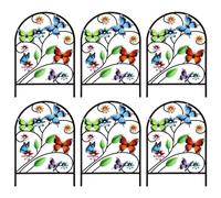 6-Piece Arched Decorative Garden Fence, High Steel Edging Panels, Pet-Safe Barrier for Dogs and Rabbits, Durable Metal Landscape Border for Flower Beds, Lawns, Patios, and Backyard Gardens