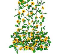 6 Piece Artificial Sunflower Garland, Artificial Flowers Decoration, Fake Flower Garland Artificial Flowers, Artificial Flowers Wedding for Home, Garden Party Wall Decoration