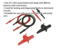 6 Piece Automotive Test Lead And Crocodile Clip Set For Circuit Diagnosis