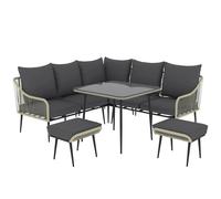 Outsunny 6 Piece Garden Furniture Set Garden Sofa With Cushions, Light Grey