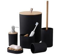 6 Piece Bathroom Accessories Set Modern Bathroom Essentials Set with Soap Dispenser Soap Dish & Toilet Brush