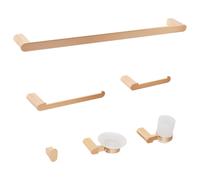 6-Piece Bathroom Hardware Set PARACAS with Towel Bars and Hooks Gold