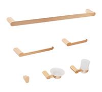 Beliani 6-piece Bathroom Hardware Set Paracas With Towel Bars And Hooks Gold, Gold