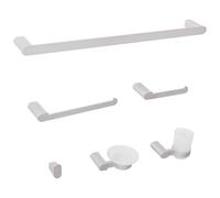 6-Piece Bathroom Hardware Set PARACAS with Towel Bars and Hooks Silver