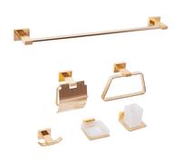 6-Piece Bathroom Hardware Set RIOHACHA with Towel Bars and Hooks Gold