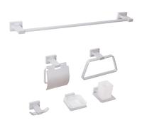 Beliani 6-piece Bathroom Hardware Set Riohacha With Towel Bars And Hooks Silver, Silver