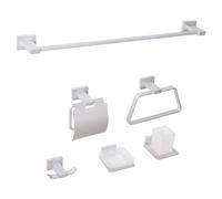 6-Piece Bathroom Hardware Set RIOHACHA with Towel Bars and Hooks Silver