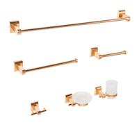 Beliani 6-piece Bathroom Hardware Set Talara With Towel Bars And Hooks Gold, Gold