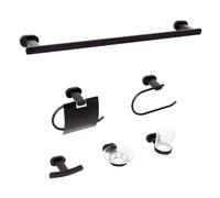 6-Piece Bathroom Hardware Set TOCOPILLA with Towel Bars and Hooks Black