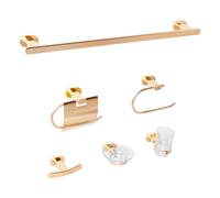 6-Piece Bathroom Hardware Set TOCOPILLA with Towel Bars and Hooks Gold