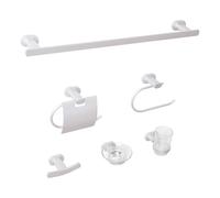 6-Piece Bathroom Hardware Set TOCOPILLA with Towel Bars and Hooks Silver