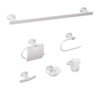 Beliani 6-piece Bathroom Hardware Set Tocopilla With Towel Bars And Hooks Silver, Silver
