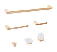 6-Piece Bathroom Hardware Set TUMACO with Towel Bars and Hooks Gold