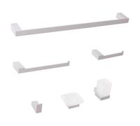 6-Piece Bathroom Hardware Set TUMACO with Towel Bars and Hooks Silver