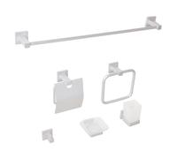 Beliani 6-Piece Bathroom Hardware Set Uvita With Towel Bars And Hooks Silver