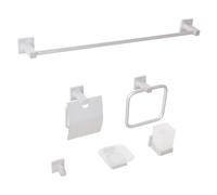 Beliani 6-piece Bathroom Hardware Set Uvita With Towel Bars And Hooks Silver, Silver