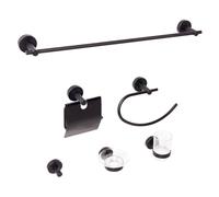 6-Piece Bathroom Hardware Set ZARUMA with Towel Bars and Hooks Black