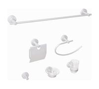 6-Piece Bathroom Hardware Set ZARUMA with Towel Bars and Hooks Silver