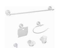 Beliani 6-piece Bathroom Hardware Set Zaruma With Towel Bars And Hooks Silver, Silver