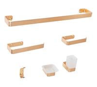 6-Piece Bathroom Hardware Set ZORRITOS with Towel Bars and Hooks Metal Gold
