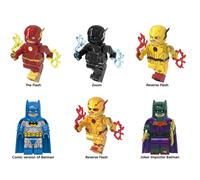 6-Piece Batman & The Flash Superhero Mini Figures - LEGO-Compatible Collectible Toy Set
