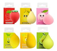 6 Piece Beauty Blender Make Up Sponge Set, Soft Make Up Sponge for Perfect Foundation, Juicy Bomb Party Essence, Ideal for Travel and Daily Make Up