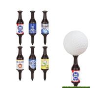 6-Piece Beer Bottle-Shaped Golf Tees, 3.54" Tall Durable & Recyclable Plastic, Funny Golf Accessories for Men, Fathers & Golfers, Novelty Gift (Dark Brown)