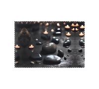 6-Piece Black Mystery Heart Stone Printed Placemats Set â€“ Sided Waterproof & Oil-Resistant Table Matsï¼Œ12 x 18 inches