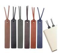 6-Piece Book Markers, Leather Bookmarks, Bookmark, Classic Stitched Bookmark with Attached Rope, Vintage Style Page Markers for Reading, Ideal Gift for Book Lovers, Readers, Writers