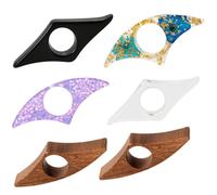 6-Piece Book Page Holder for Finger and Thumb, Wooden and Acrylic Thumb Ring Bookmarks, Page Holders for Reading, One-Handed Stand Accessories and Gifts for Book Lovers, Teachers and Students