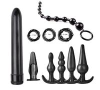 6 Piece Butt Plug Set, Silicone Anal Plugs with 5 Different Sizes Butt Plug and 1 Anal Beads, Anal Toys But Plug for Training, SM Sex Toys Flirt for Bedroom Extreme Love Play Fetish Cosplay